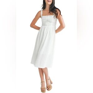 Elegant White Midi Dress